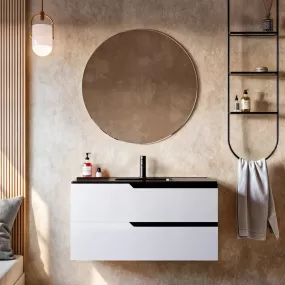 Mobile bagno sospeso in porcellana color bianco