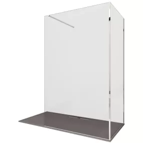 Parete Doccia Walkin Trasparente 8mm con la forma a L altezza 195cm