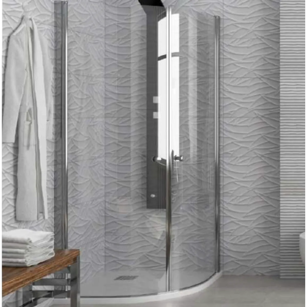 Box doccia in cristallo trasparente spessore 6mm h200 S-8 CROMO