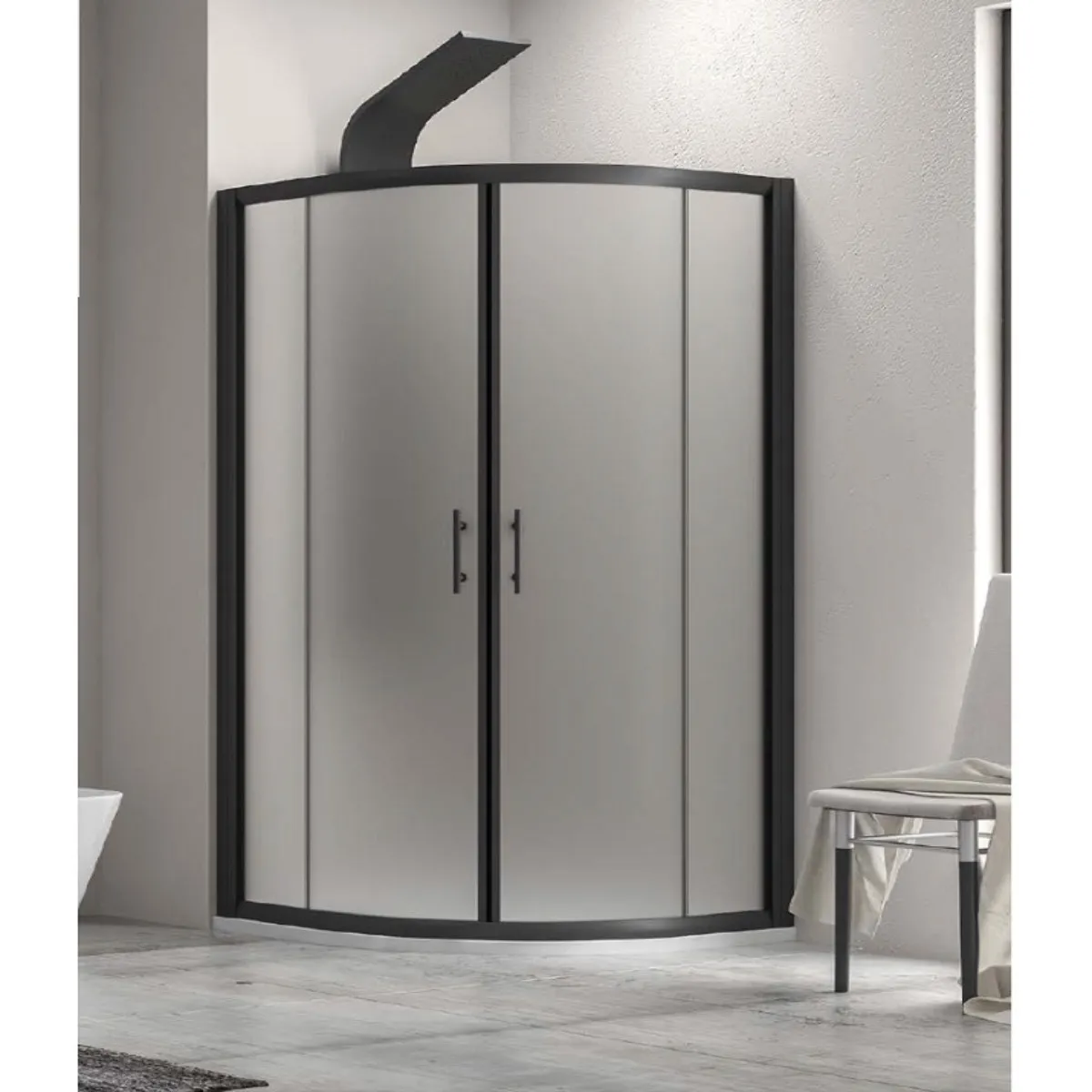 Box doccia in cristallo ICY spessore 6mm h190 FLORA 200 NERO