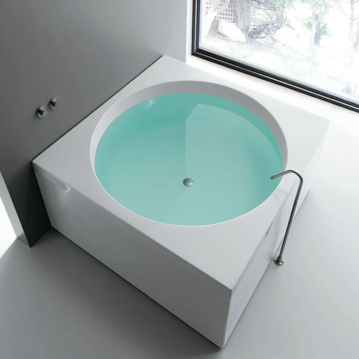 Vasca da Bagno Quadrata Sharm in acrilico bianco 150x150x68