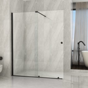 Paroi de douche à l'italienne avec porte coulissante transparente 8 mm H195 SLIDE