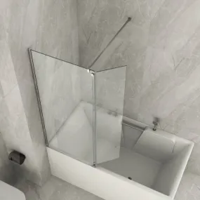 Badewannenabtrennung mit Innen- und Außendrehtür Transparent 6mm