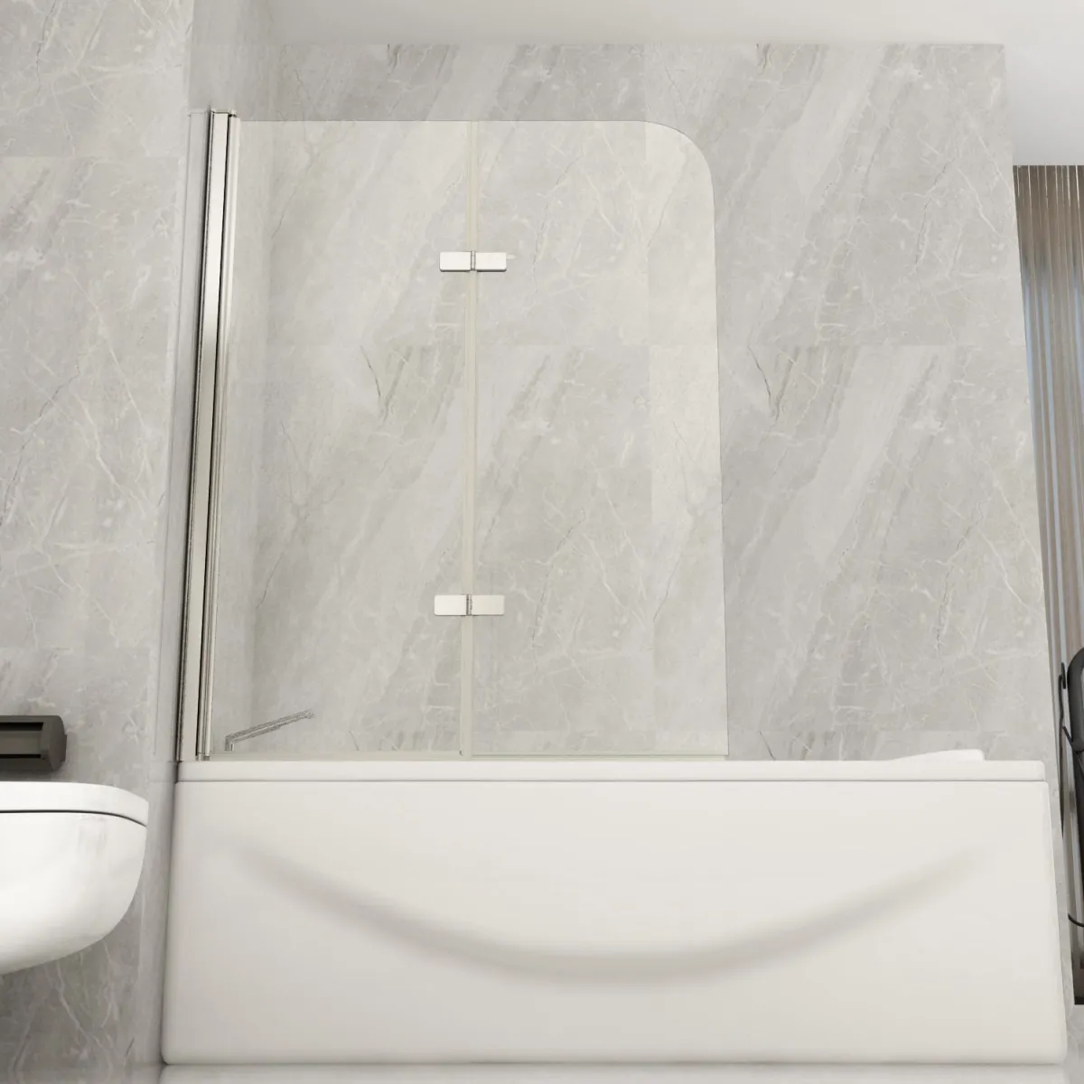 Pare-baignoire Porte battante intérieure et extérieure 6mm transparente