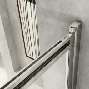 Badewannenabtrennung mit Innen- und Außendrehtür Transparent 6mm
