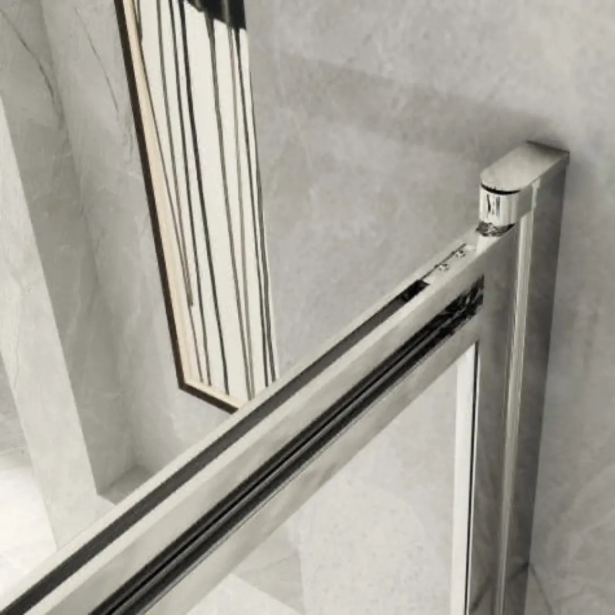 Badewannenabtrennung mit Innen- und Außendrehtür Transparent 6mm