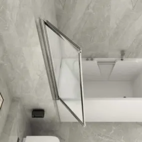 Badewannenabtrennung mit Innen- und Außendrehtür Transparent 6mm
