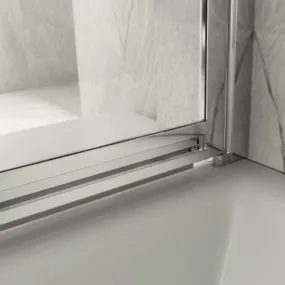 Badewannenabtrennung mit Innen- und Außendrehtür Transparent 6mm
