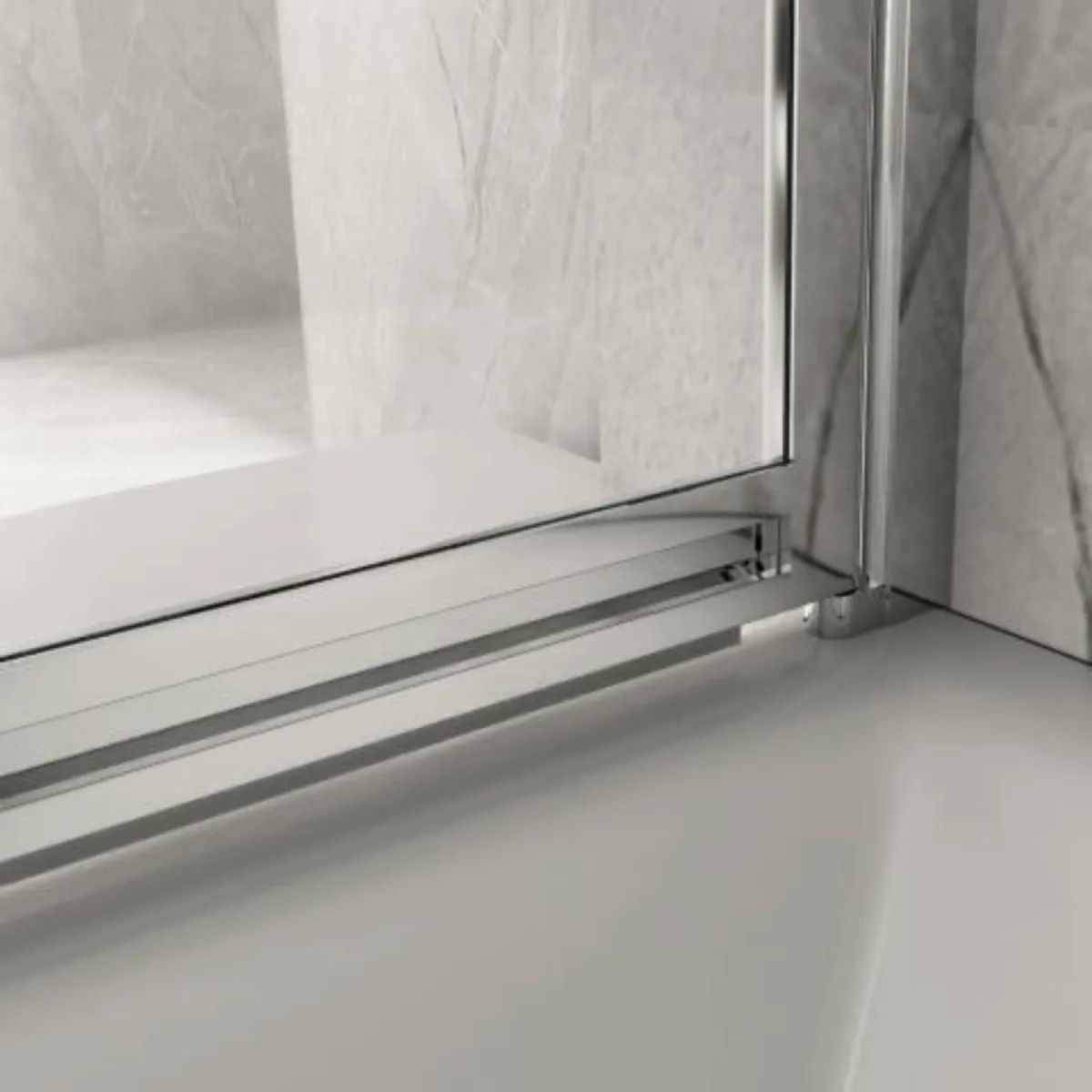 Badewannenabtrennung mit Innen- und Außendrehtür Transparent 6mm