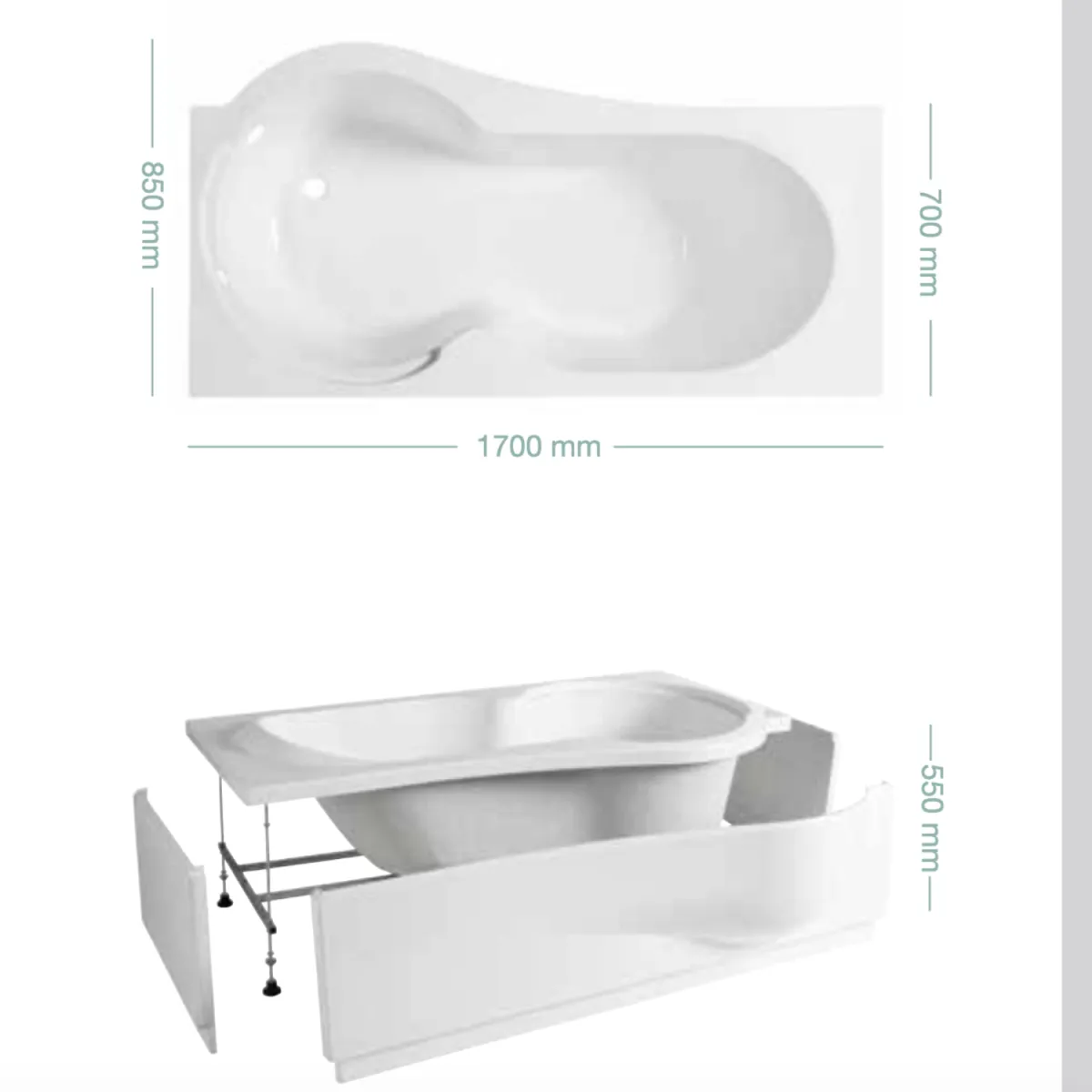 Vasca da bagno Star 170x70cm h550cm