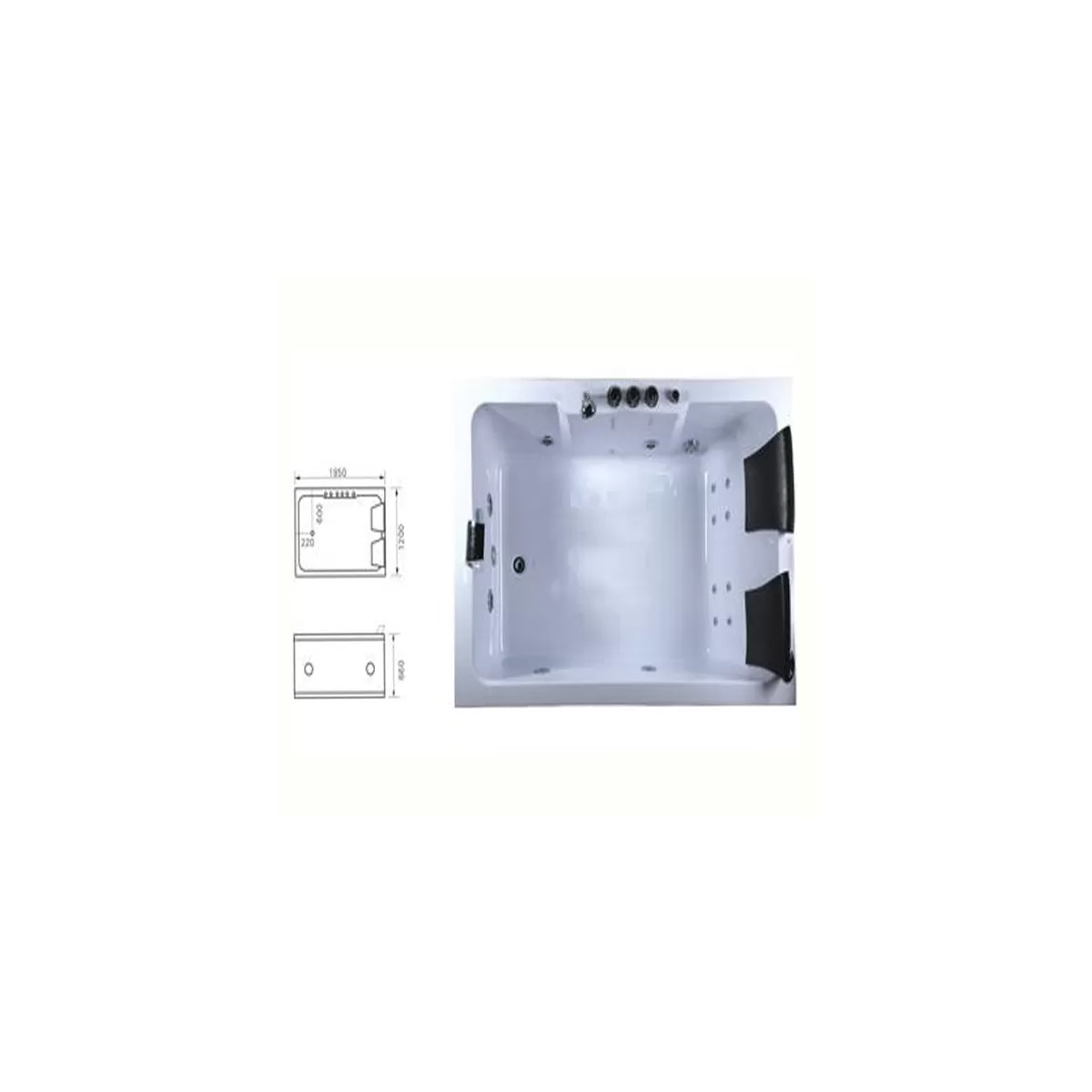 Rechteckige Hydromassage-Badewanne - Iris