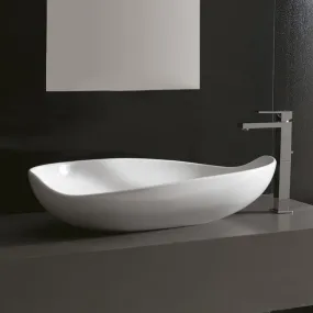 Lavabo Design MIYUKI da Appoggio in Ceramica Bianco Lucido