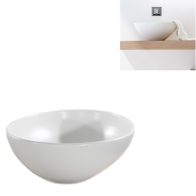 Lavabo à poser Pot Design en céramique blanche brillante