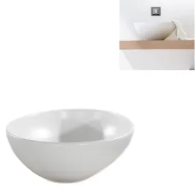 Lavabo Design POT da Appoggio in Ceramica Bianco Lucido