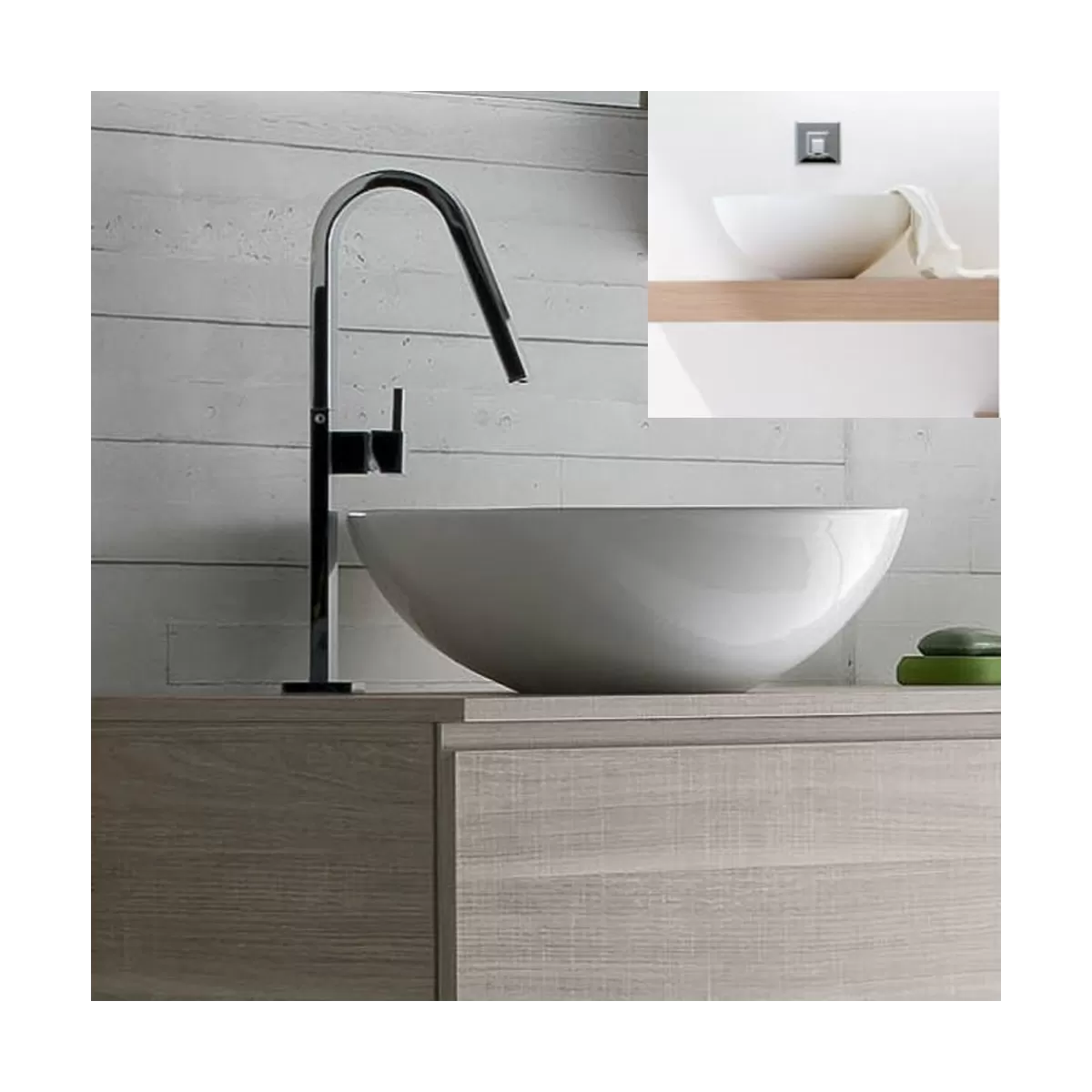 Lavabo Design POT da Appoggio in Ceramica Bianco Lucido