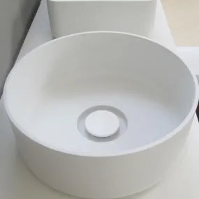 ARKE Design Aufsatzwaschbecken aus mattweißem Mineralstoff