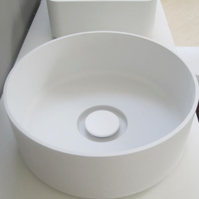 Lavabo Design ARKE da Appoggio in Mineral Solid Bianco Opaco