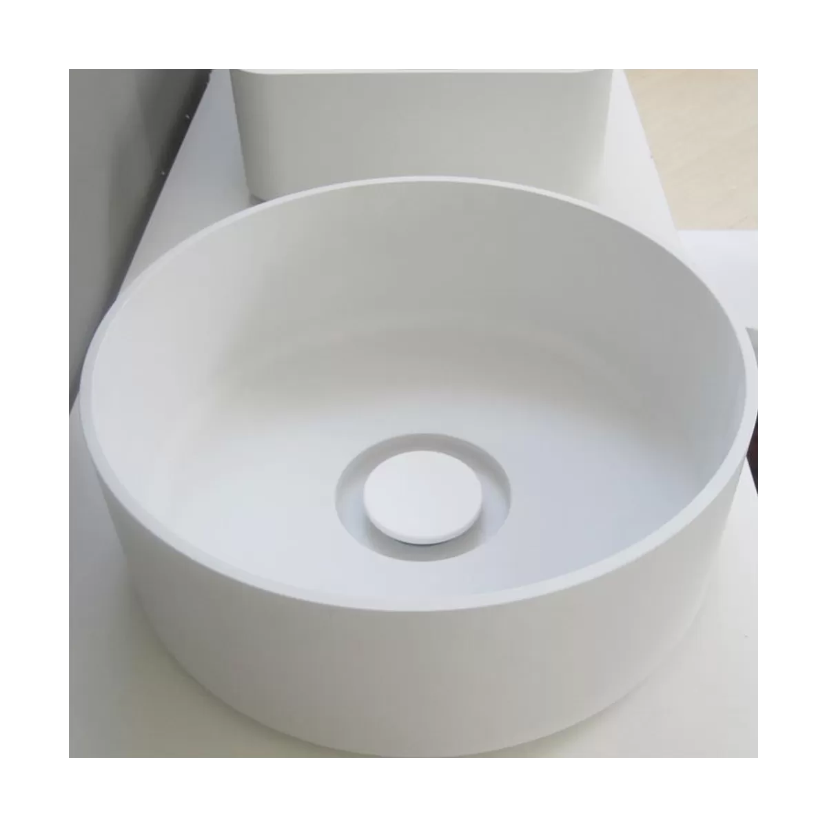 ARKE Design Aufsatzwaschbecken aus mattweißem Mineralstoff