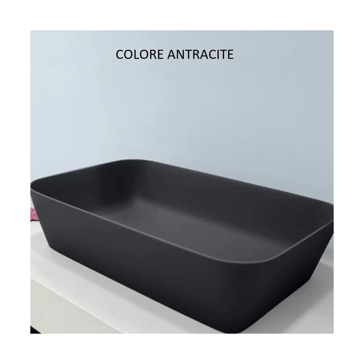 Rechteckiges Design COLOR Aufsatzwaschbecken aus Solitex