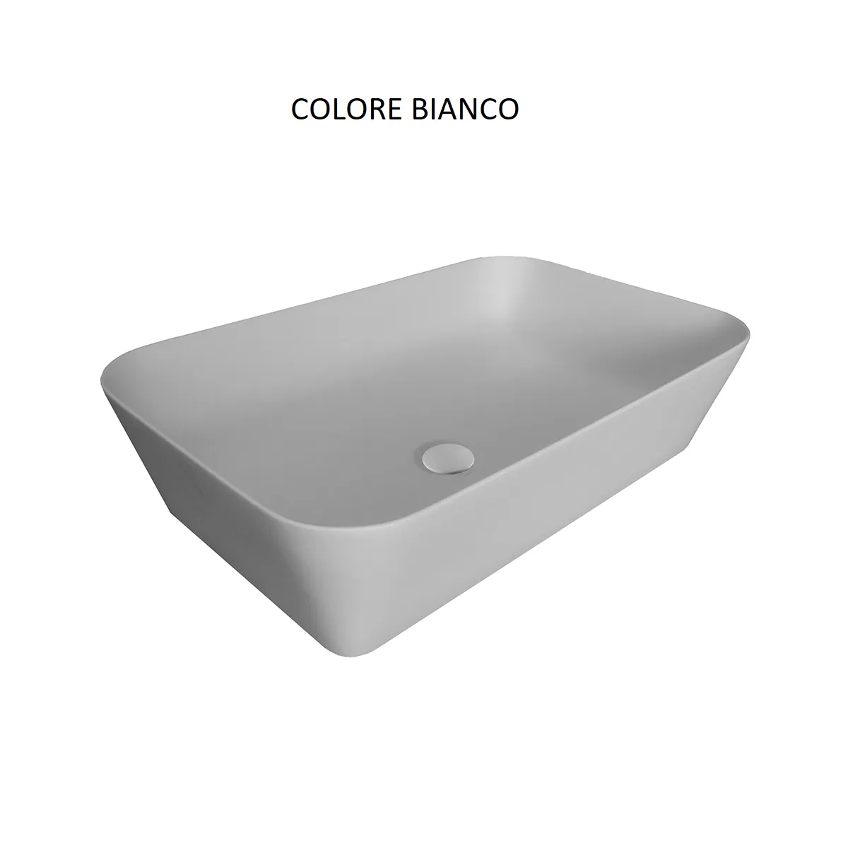 Rechteckiges Design COLOR Aufsatzwaschbecken aus Solitex