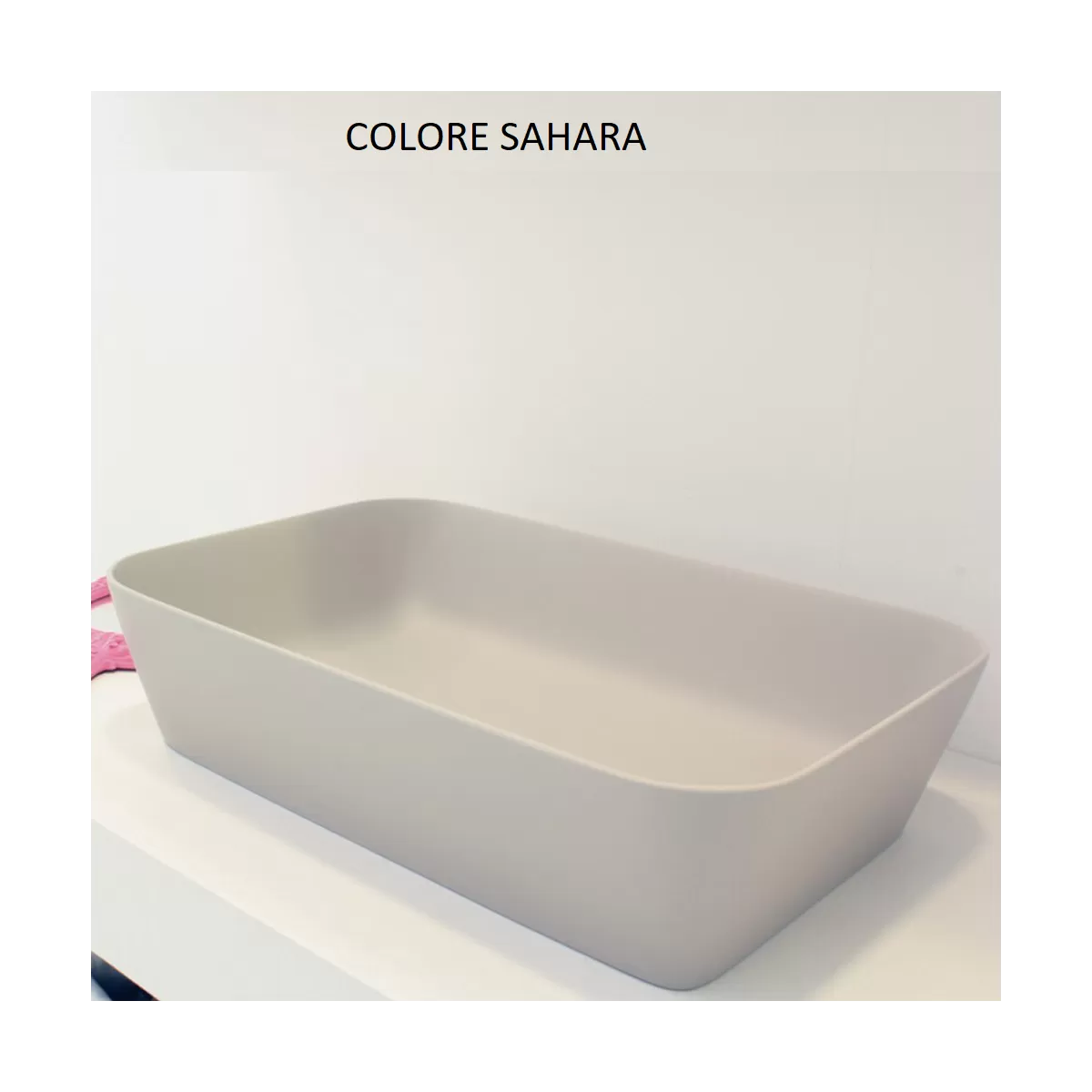 Rechteckiges Design COLOR Aufsatzwaschbecken aus Solitex