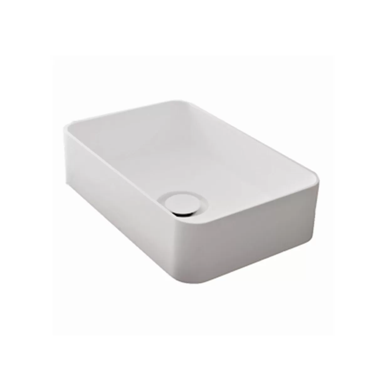 Lavabo à poser design AGORA' en minéral massif blanc mat