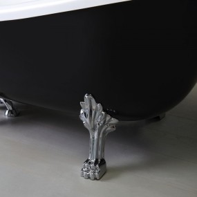 Baignoire noire style rétro avec pieds Cléopâtre 167cm