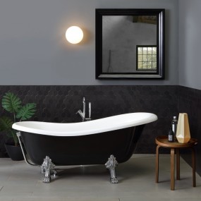 Schwarze Badewanne im Retro-Stil mit Cleopatra-Füßen 167 cm