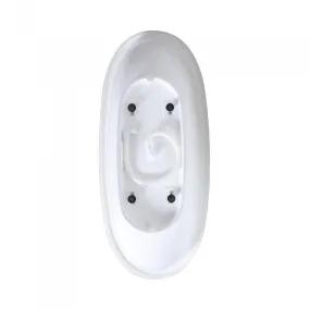 Ovale Badewanne in modernem Design aus weißem Mineralmarmor 180x63x80