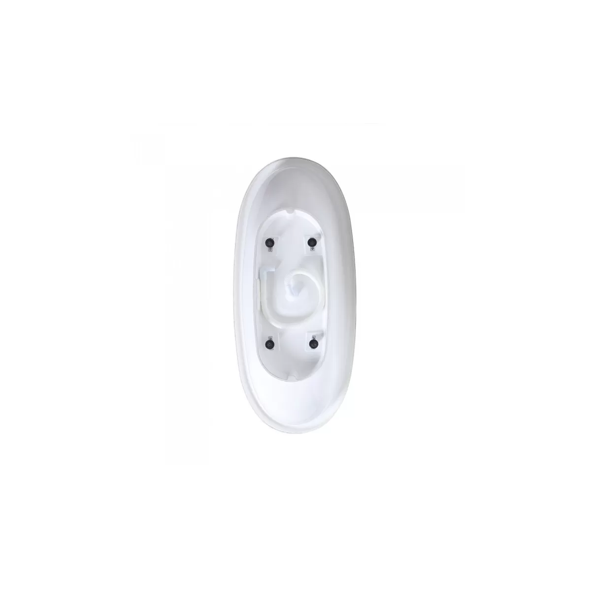Ovale Badewanne in modernem Design aus weißem Mineralmarmor 180x63x80
