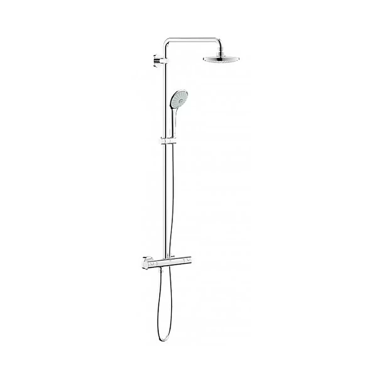 Colonne de douche Grohe Euphoria System avec mitigeur thermostatique, pommeau de douche et douchette latérale