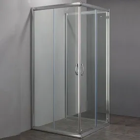 Cabine de douche à 3 côtés en cristal transparent ou satiné de 6 mm