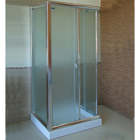 Cabine de douche à 3 côtés en cristal transparent ou satiné de 6 mm