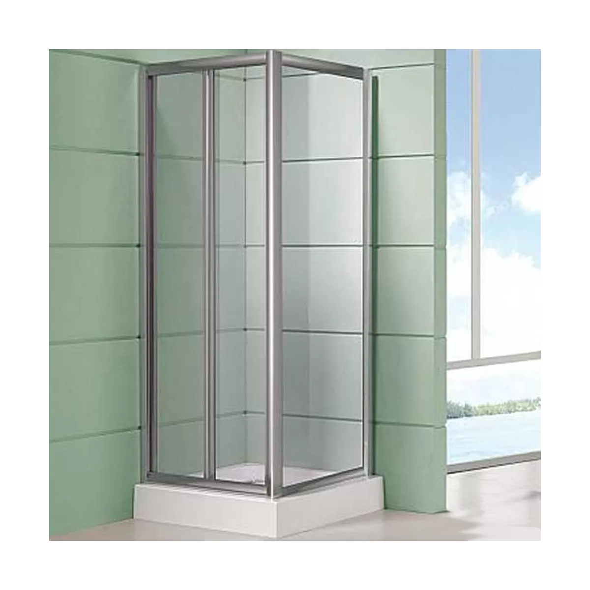 Duschabtrennung Asia mit Buchschließung - Abmessungen 70-80-90-100 cm