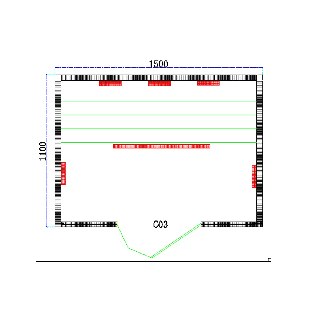 Infrarot-Holzsauna STONE für 3 Personen 150x110