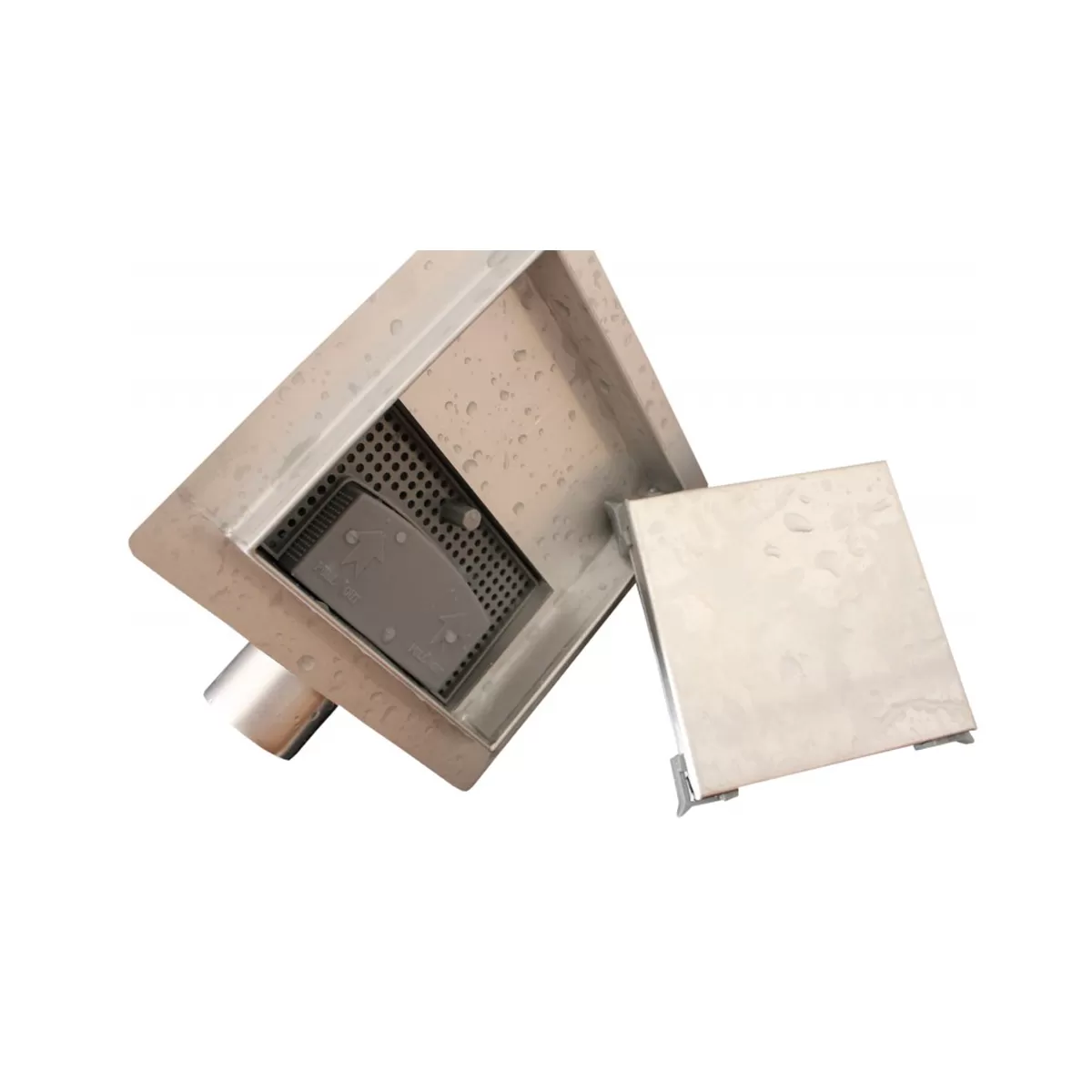 Caniveau de Douche Inox Carré 13.5x13.5 - 15x15 - 20x20cm