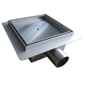 Caniveau de Douche Carré Inox à Carreler 13,5x13,5 - 15x15 - 20x20cm