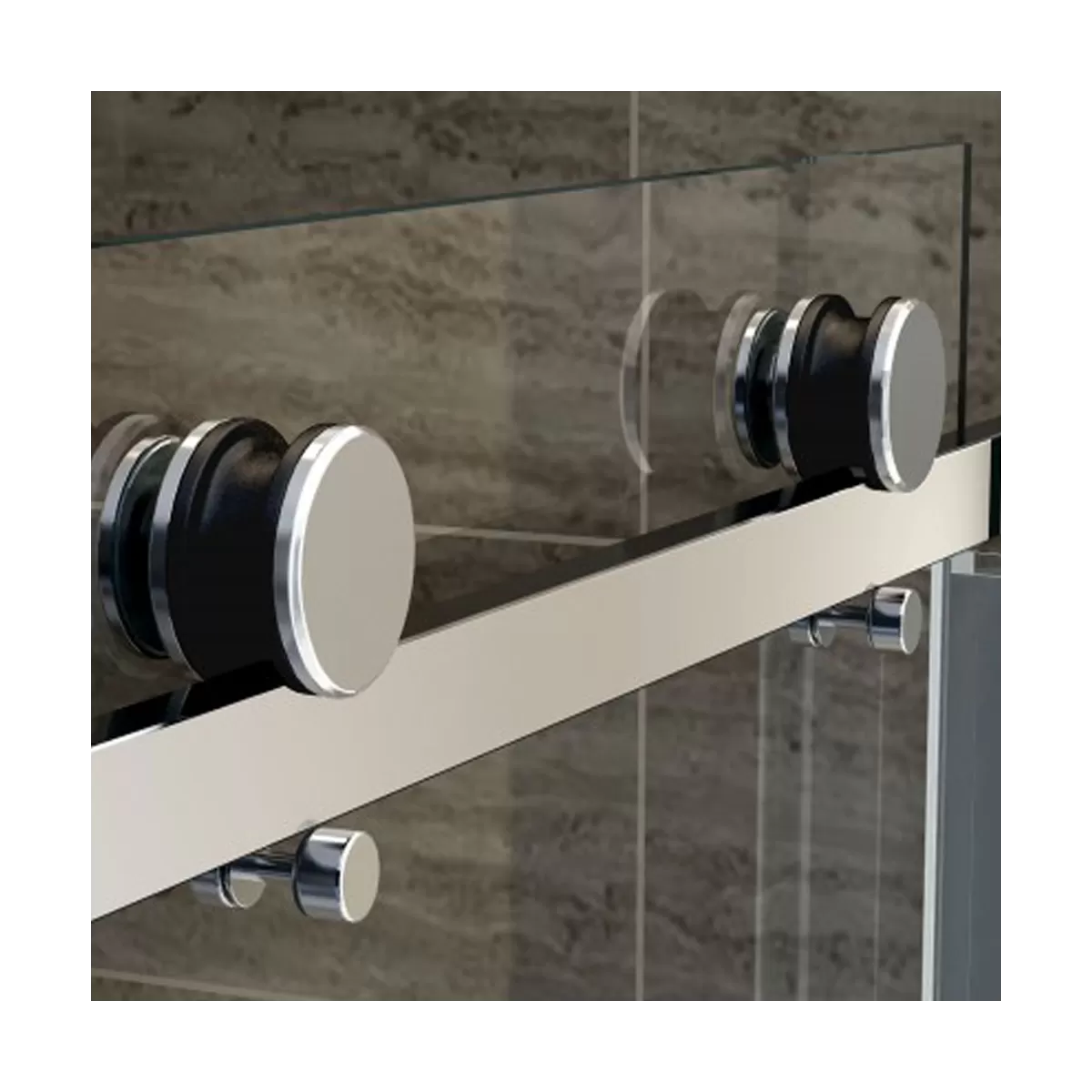 AMBER Porte de Douche Coulissante en Niche Cristal Transparent 8mm