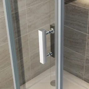 AMBER Porte de Douche Coulissante en Niche Cristal Transparent 8mm