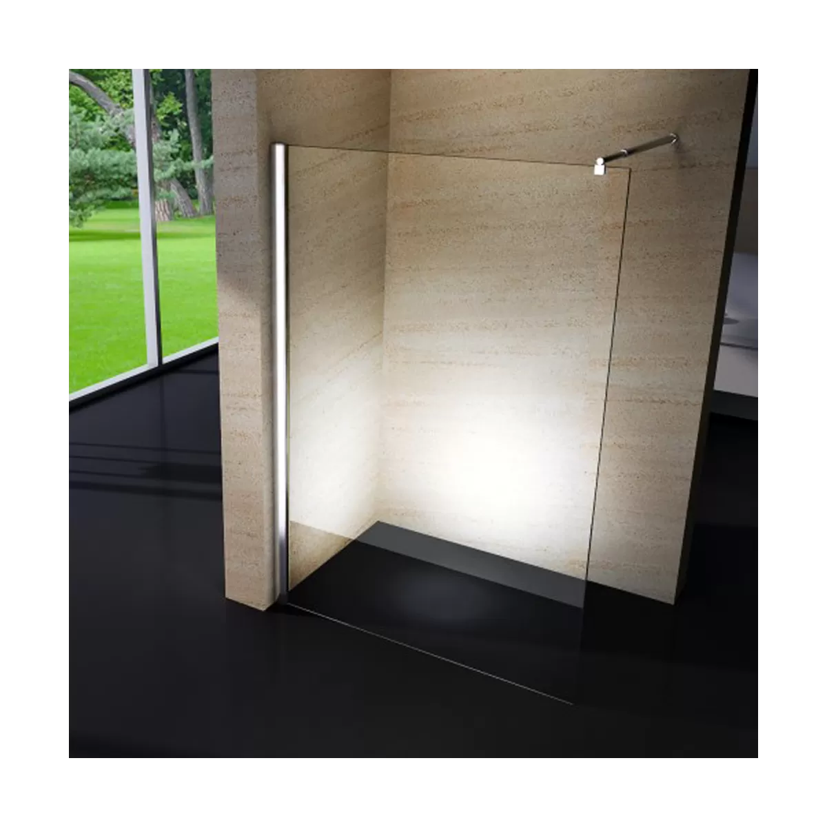 Parete Doccia Walk-in EXTREME - Cristallo Trasparente Anticalcare da 10mm