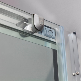 Cabine de douche EVO ouverture coulissante Cristal Trempé 6mm Profilés en aluminium chromé transparent ou satiné