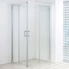Quadratische Duschabtrennung aus Horn mit 6 mm transparenten Kristallen
