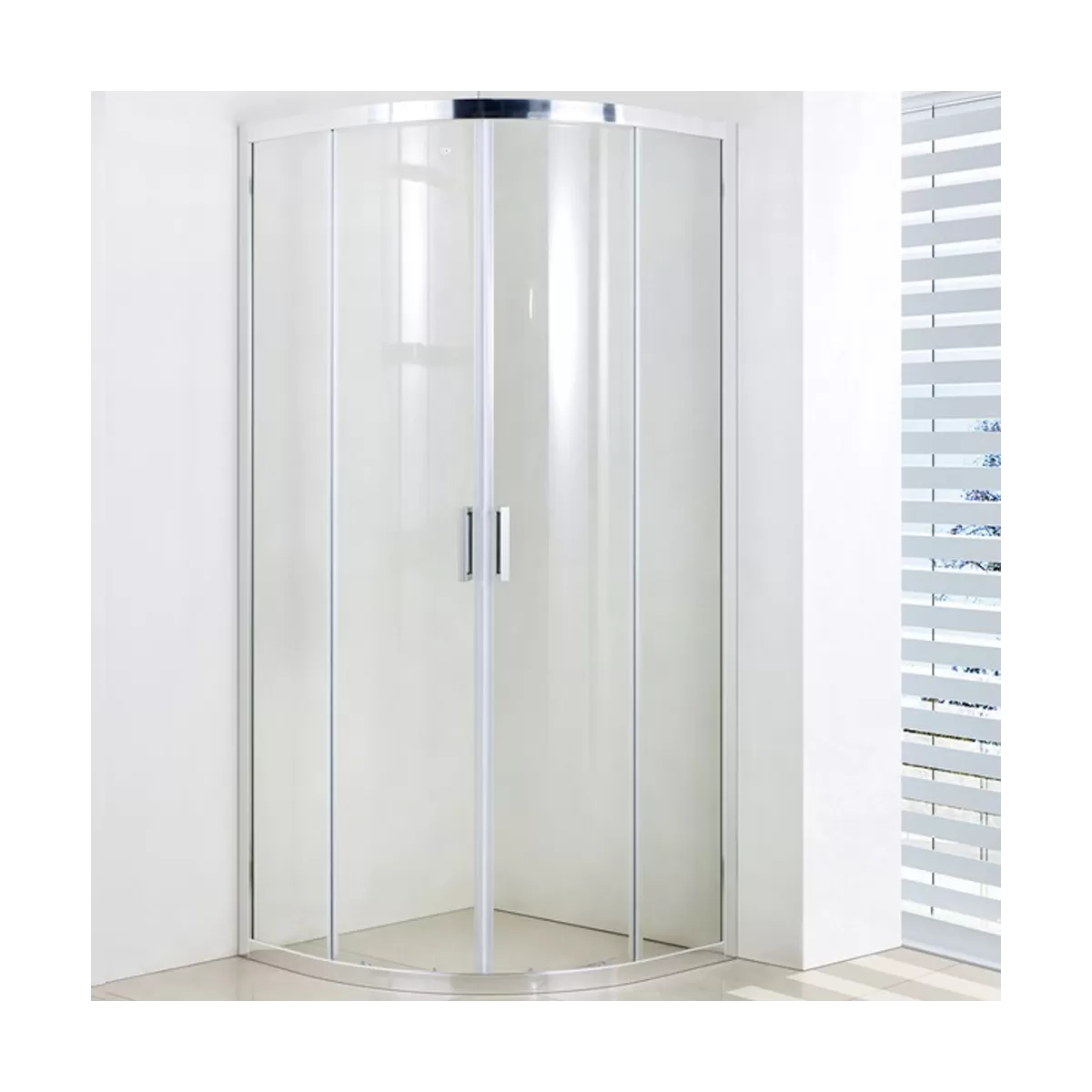 Cabine de douche semi-circulaire HORN 6mm transparente et réversible