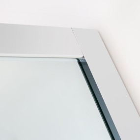 Cabine de douche en corne carrée avec cristaux transparents de 6 mm