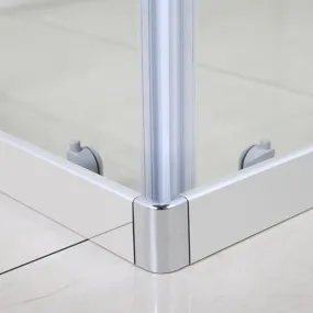 Quadratische Duschabtrennung aus Horn mit 6 mm transparenten Kristallen