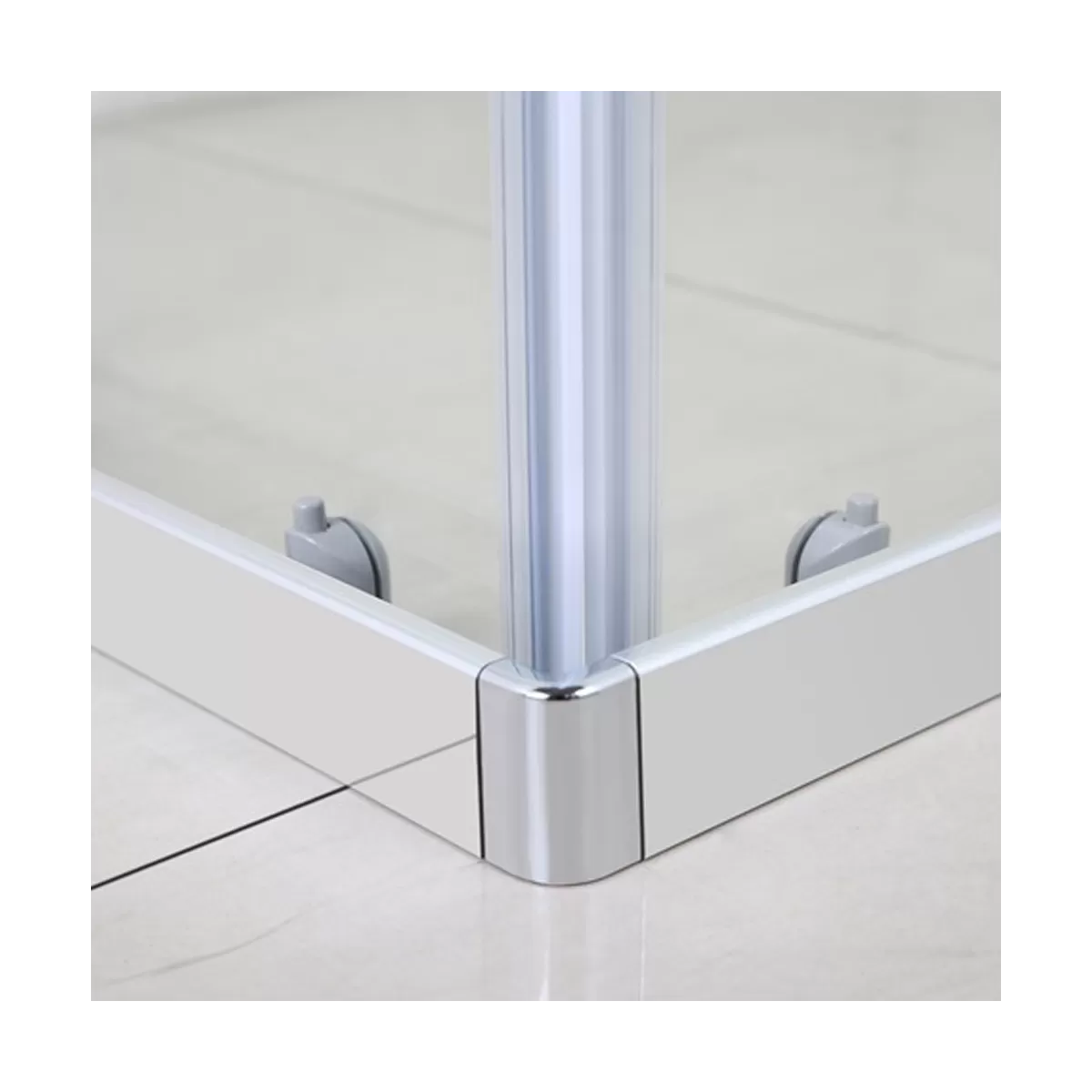 Quadratische Duschabtrennung aus Horn mit 6 mm transparenten Kristallen