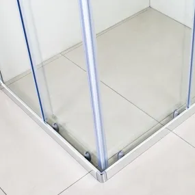 Quadratische Duschabtrennung aus Horn mit 6 mm transparenten Kristallen