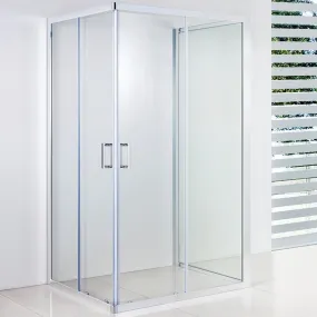 Quadratische Duschabtrennung aus Horn mit 6 mm transparenten Kristallen