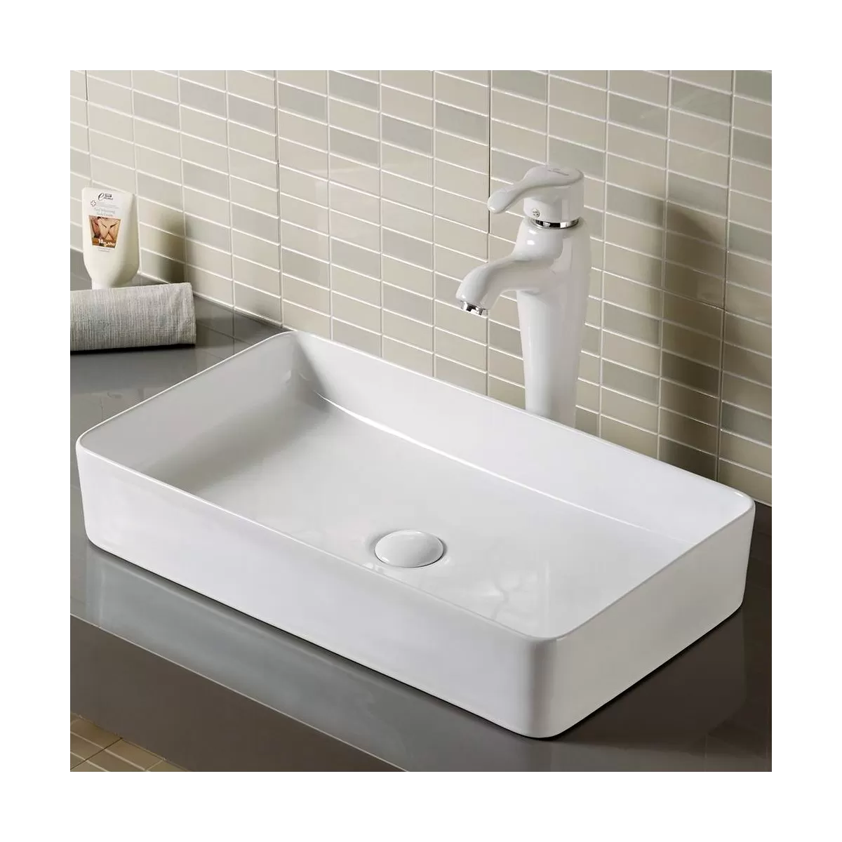 Lavabo PARIGI da appoggio in Ceramica Bianca
