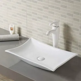 Lavabo à poser TORINO en Céramique Blanche 57,5x38x12